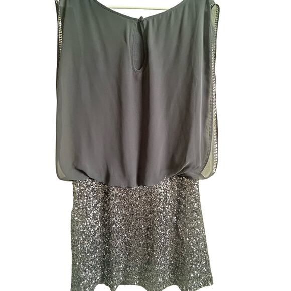 Cache Gray Sheath Mini Dress Sleeveless Scoop Neck - Picture 7 of 16